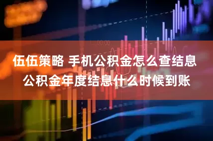 伍伍策略 手机公积金怎么查结息 公积金年度结息什么时候到账